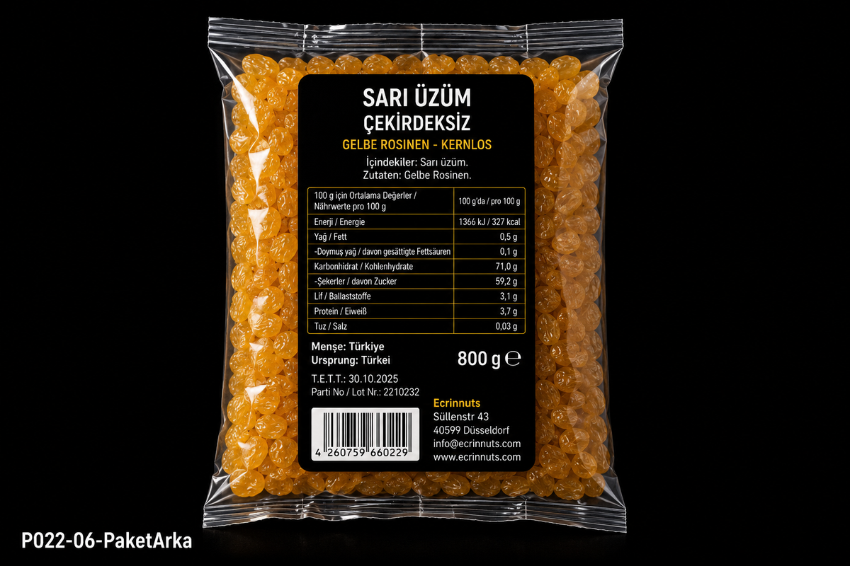 Gelbe Rosinen kernlos 800 g