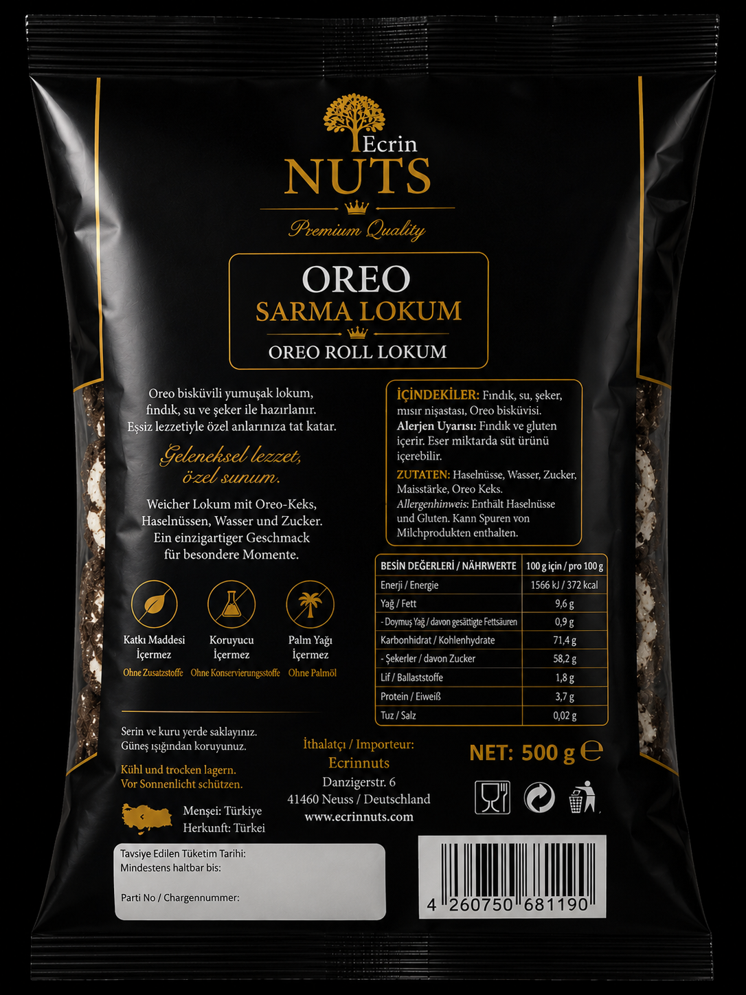 Oreo Rollen Lokum 500 g