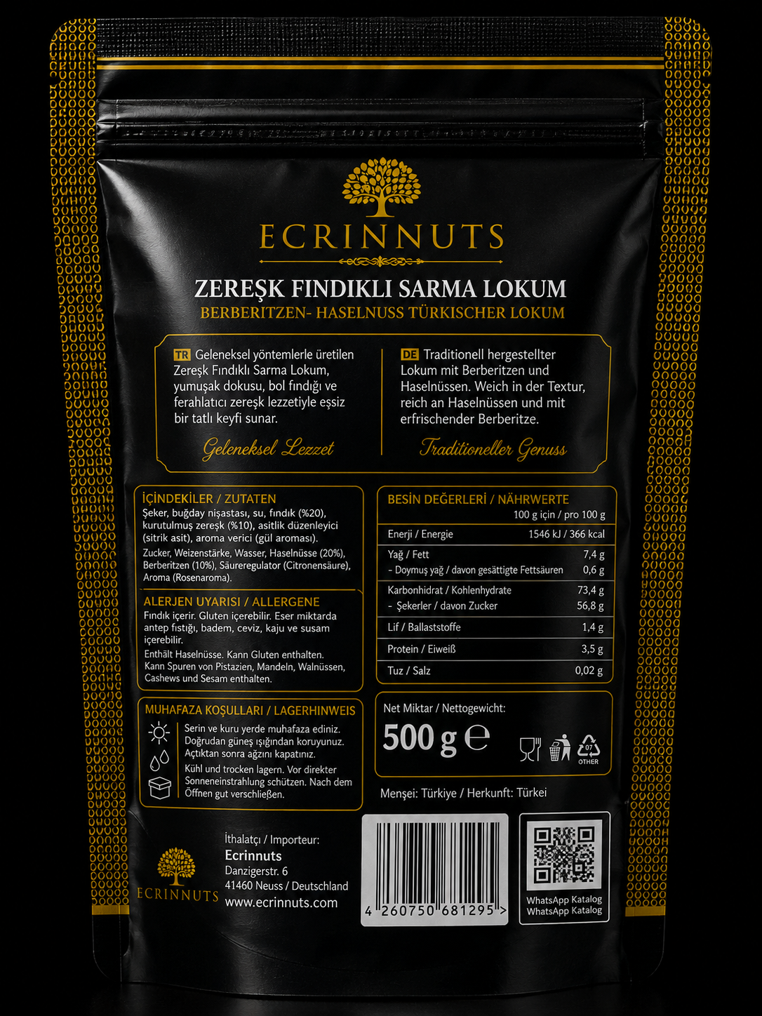 Berberitzen Haselnuss Lokum 500 g