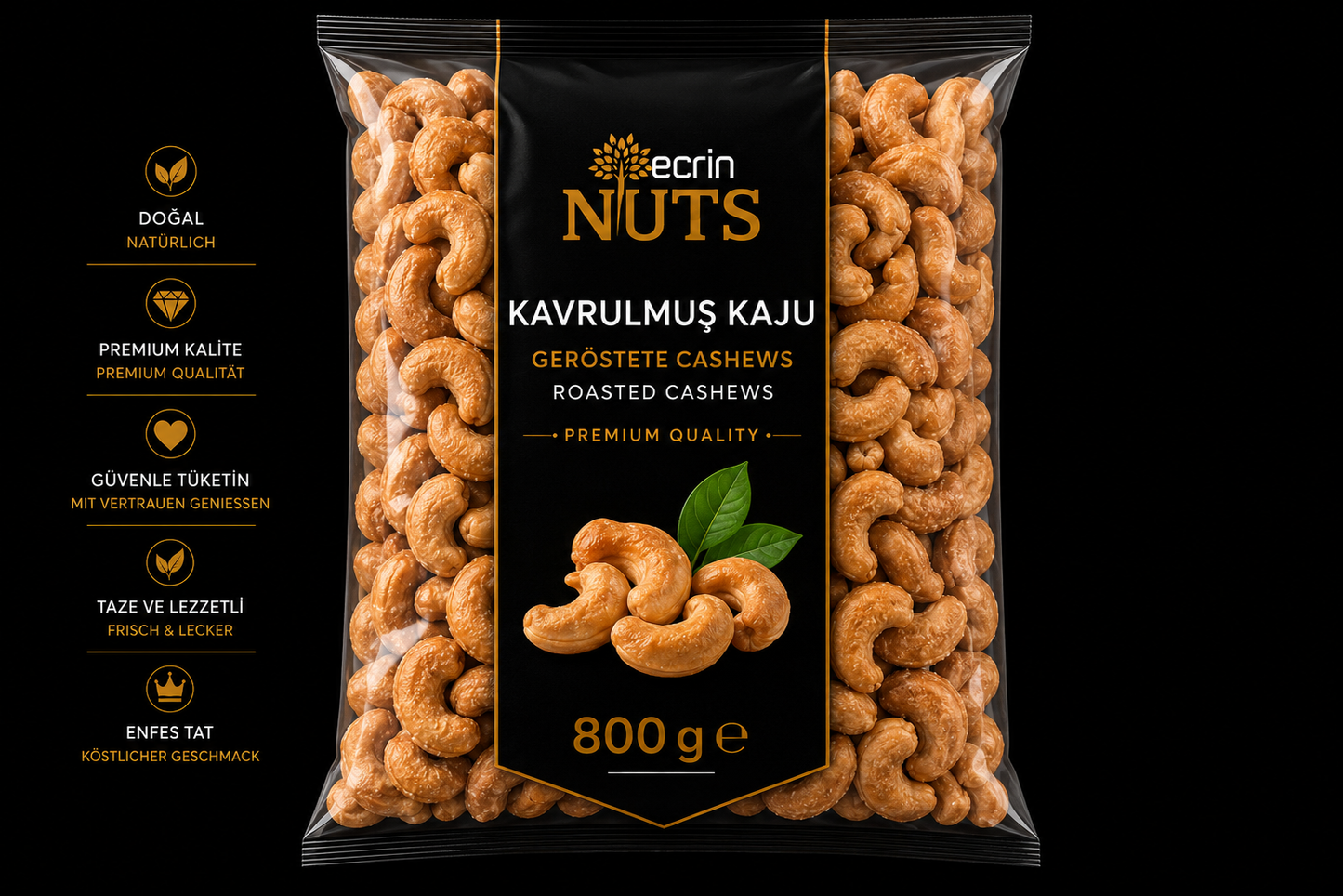 Geröstete Cashewkerne 800 g