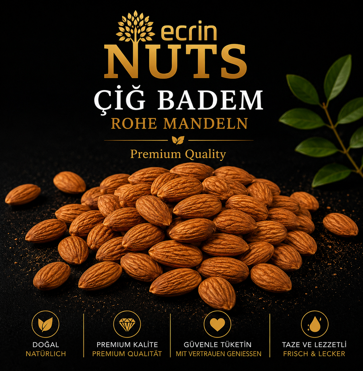 Rohe Mandeln 800g