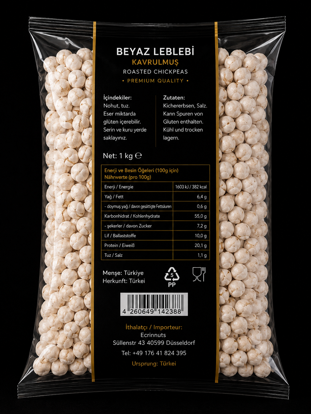Geröstete weiße Kichererbsen 1 kg