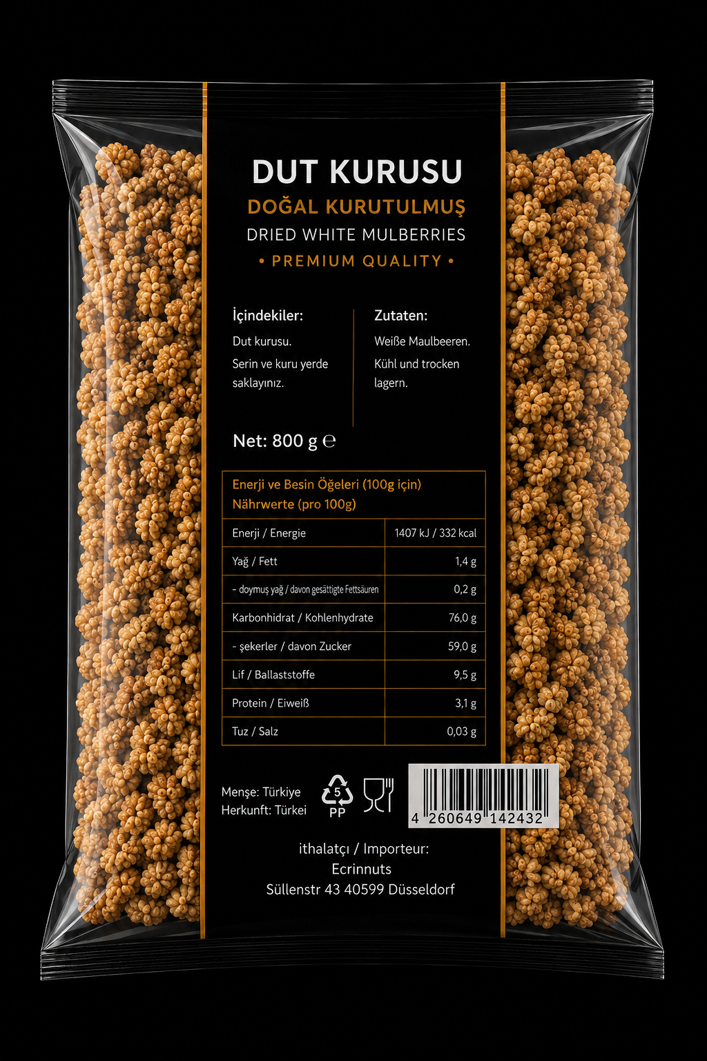 Getrocknete Maulbeeren 800 g