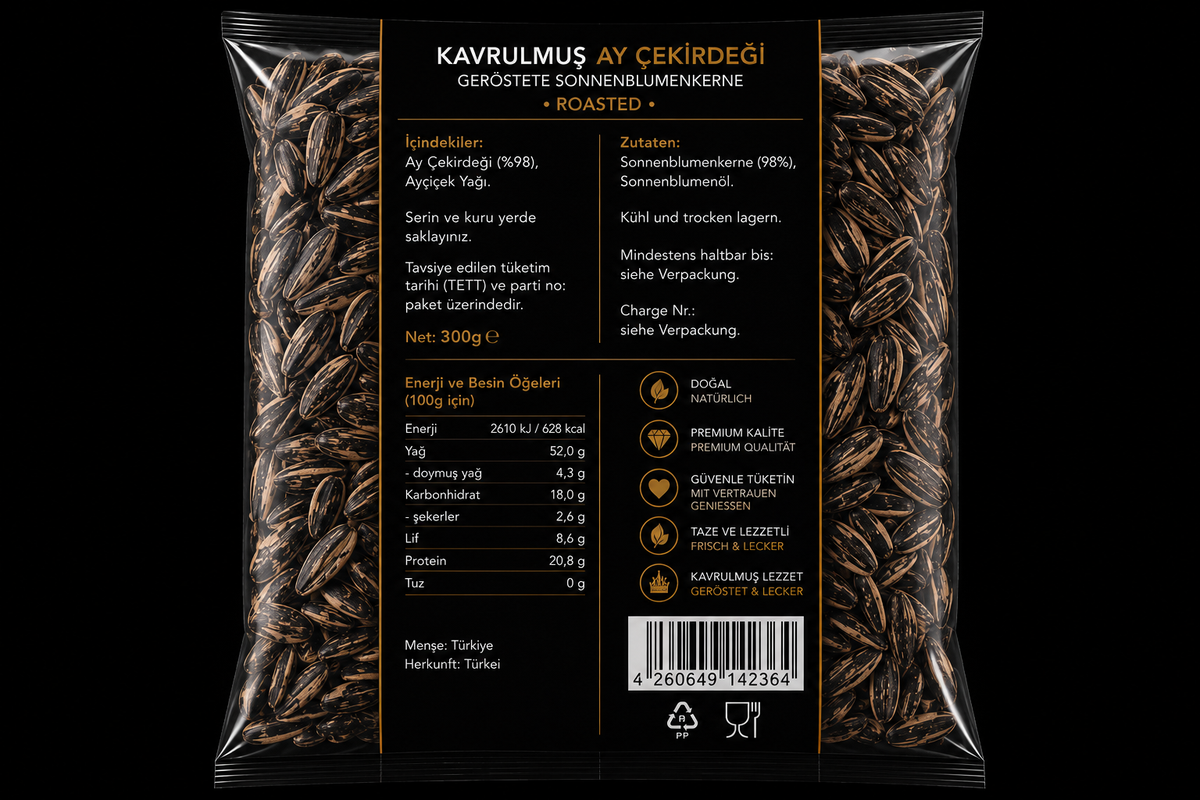 Ungesalzene Sonnenblumenkerne 300 g