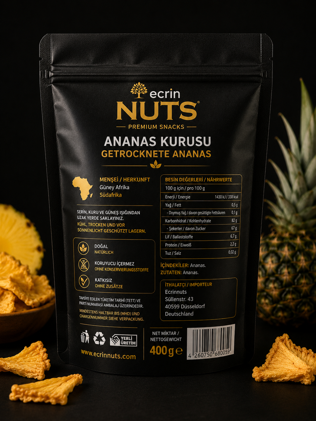 Getrocknete Ananas 400 g