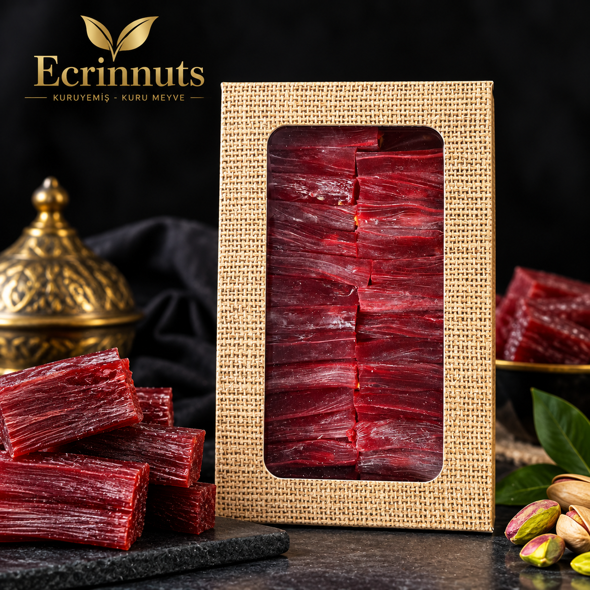 Ecrinnuts Nar Aromalı Fıstıklı Fitil Lokum 1 kg