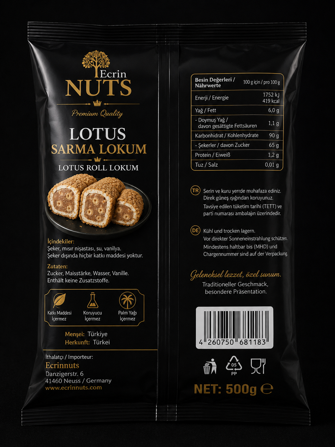 Lotus Rollen Lokum 500 g