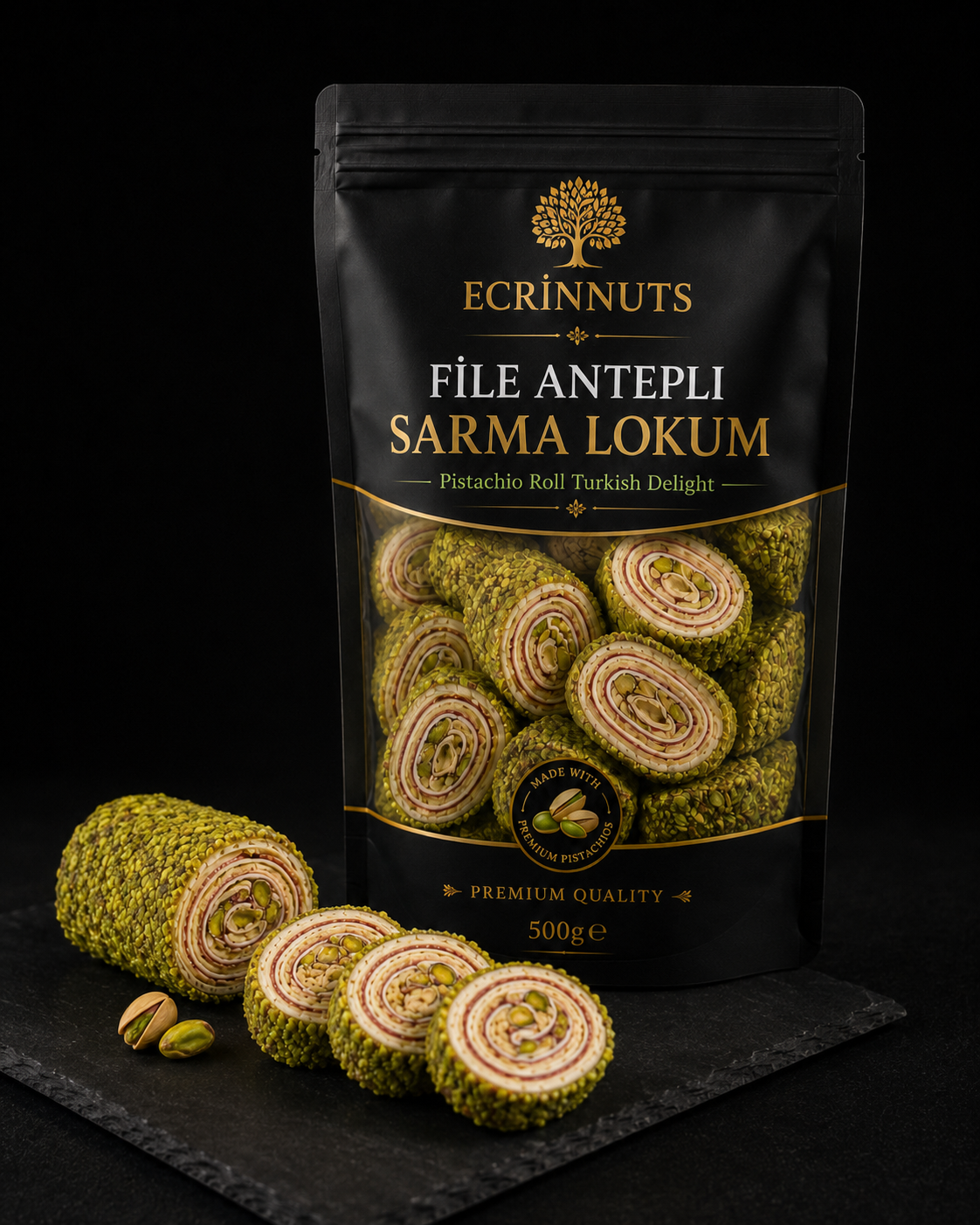 Fein Pistazien Rollen Lokum 500 g