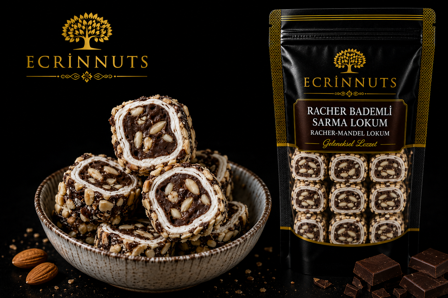 Racher Mandel Rollen Lokum 500 g