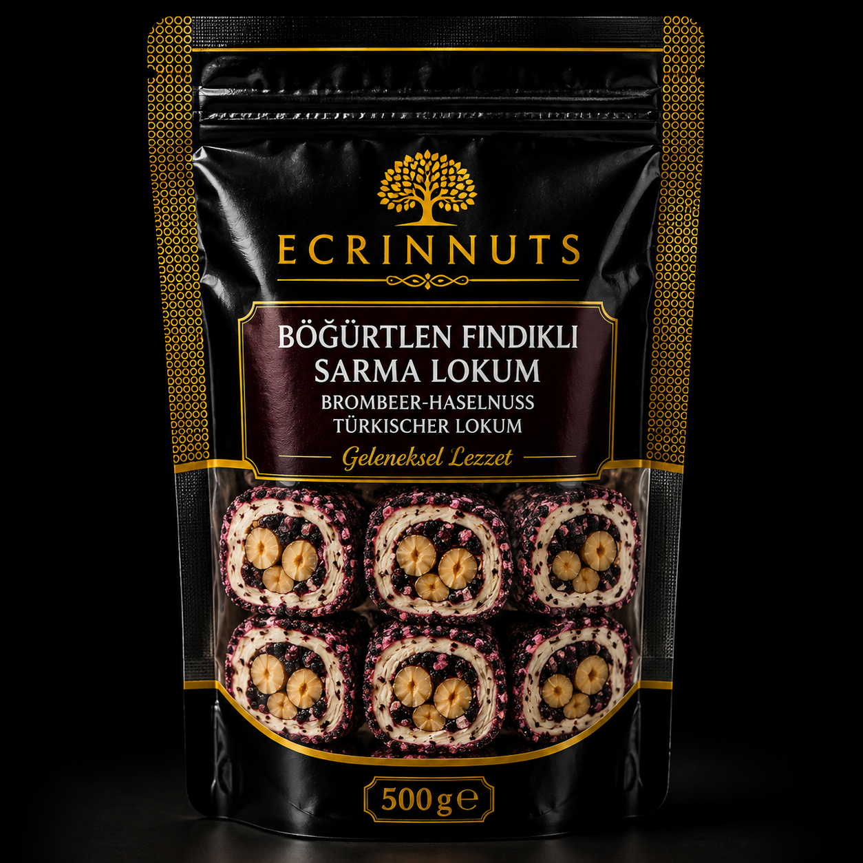 Brombeer Haselnuss Lokum 500 g
