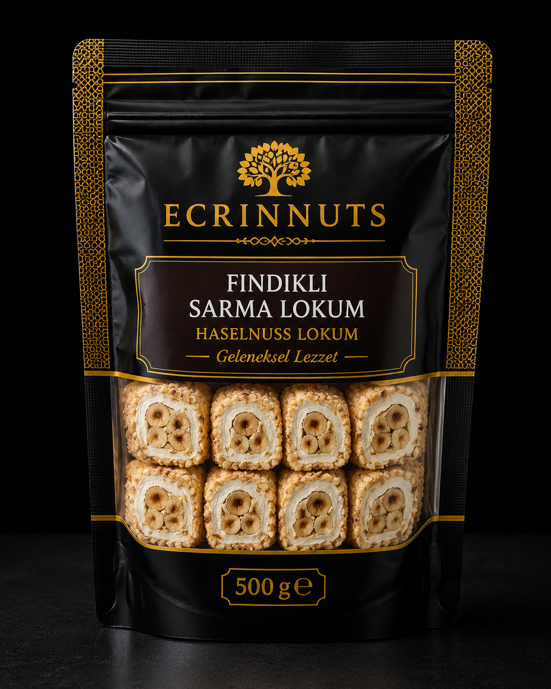 Haselnuss Rollen Lokum 500 g