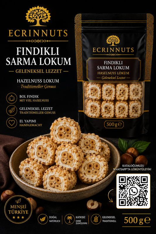 Haselnuss Rollen Lokum 500 g